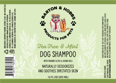 Barton & Hobbs Tea Tree Pet Shampoo Label